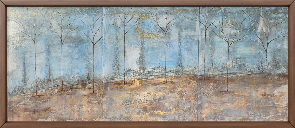 Silent Forest – original large panoramic landscape painting by Maison M Store, framed and ready to hang