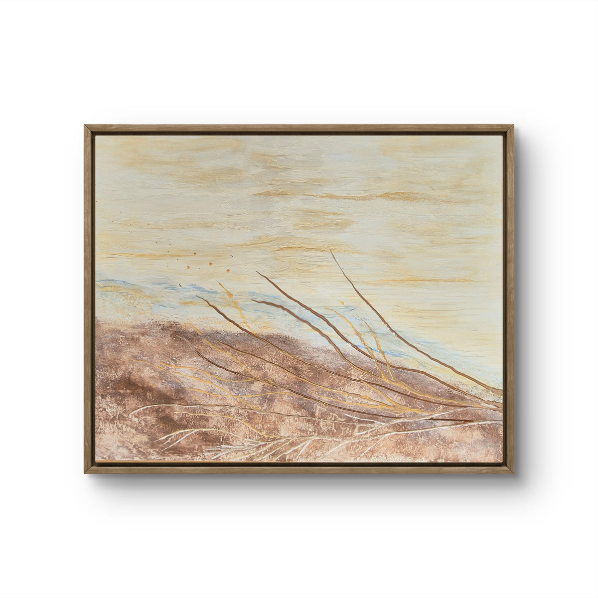 Original Terracotta Landscape Wall Art – Framed Acrylic Painting 102cm (W) x 81cm (H)