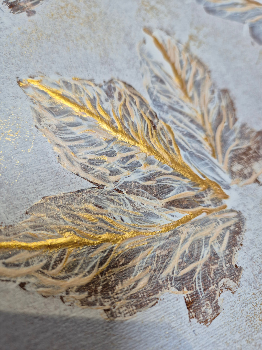 Framed Gold Leaf Abstract Wall Art | Neutral Luxury Canvas Painting