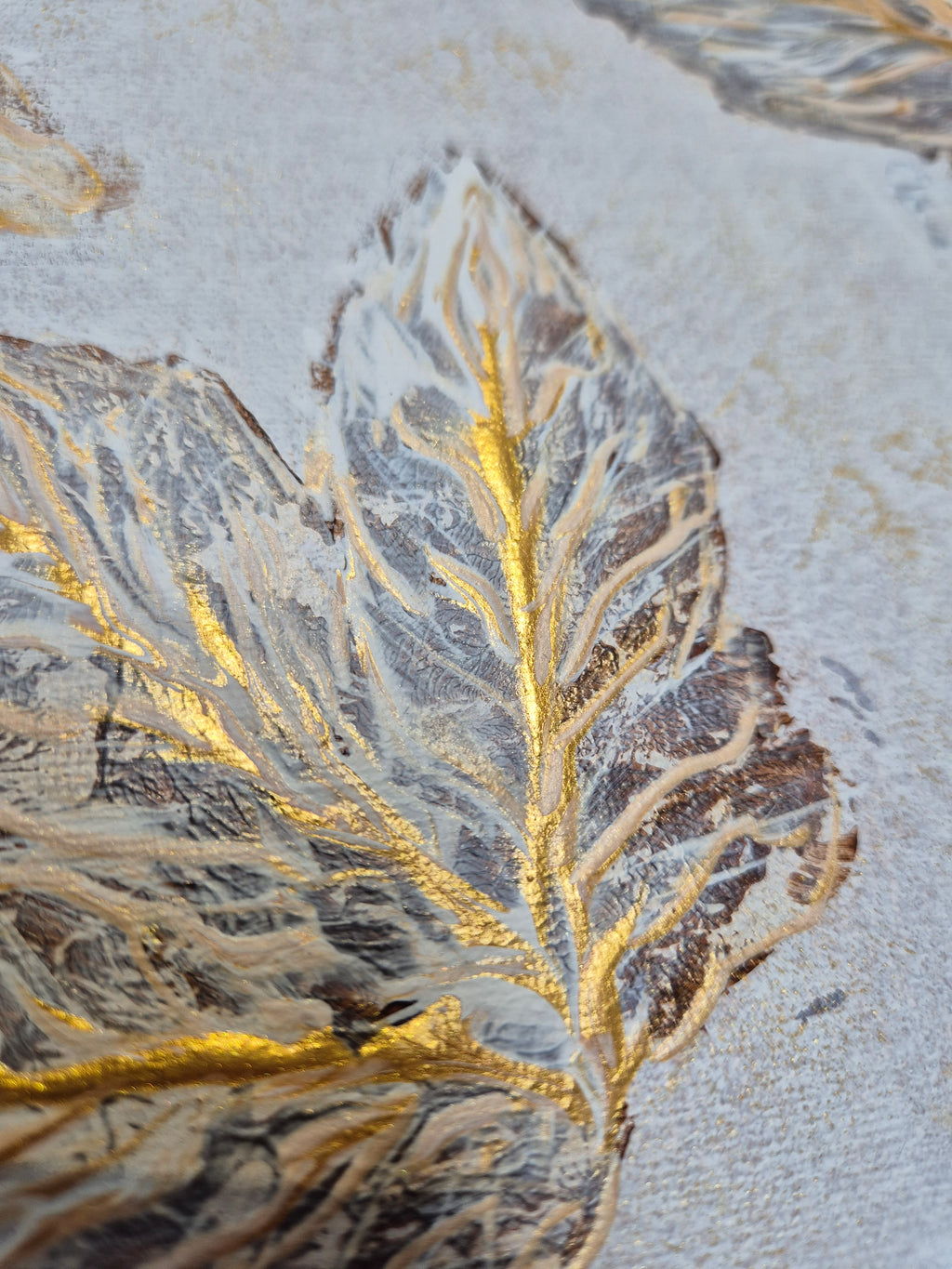 Framed Gold Leaf Abstract Wall Art | Neutral Luxury Canvas Painting