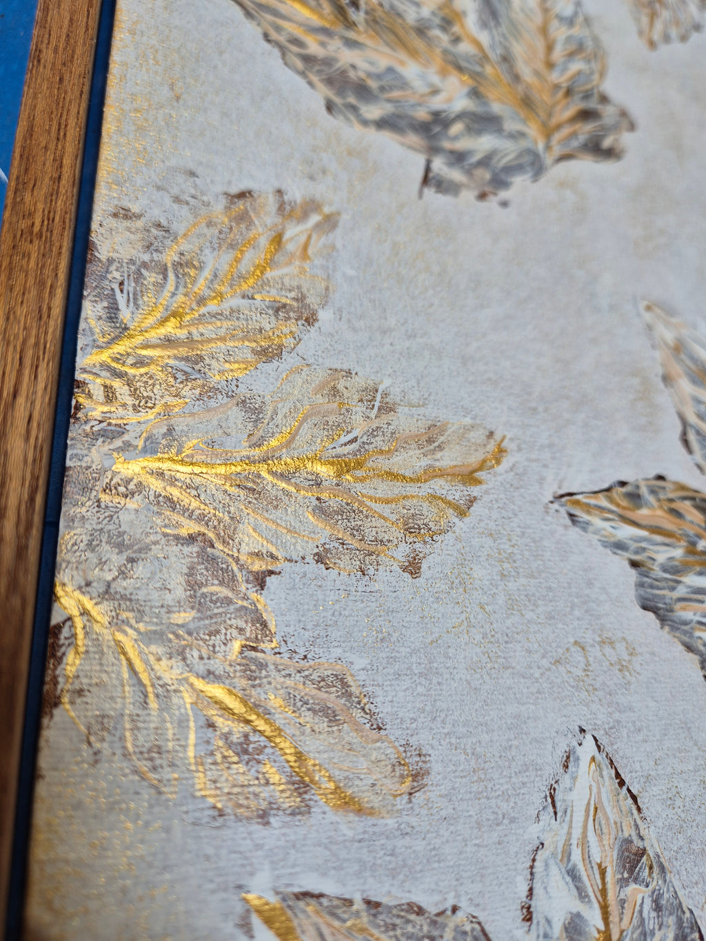 Framed Gold Leaf Abstract Wall Art | Neutral Luxury Canvas Painting