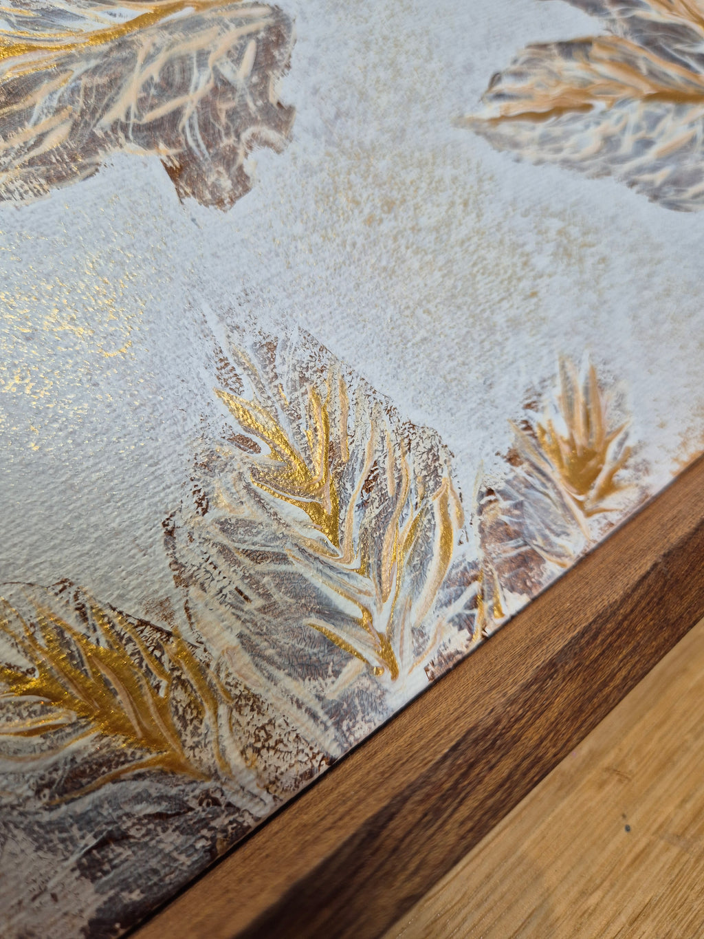 Framed Gold Leaf Abstract Wall Art | Neutral Luxury Canvas Painting
