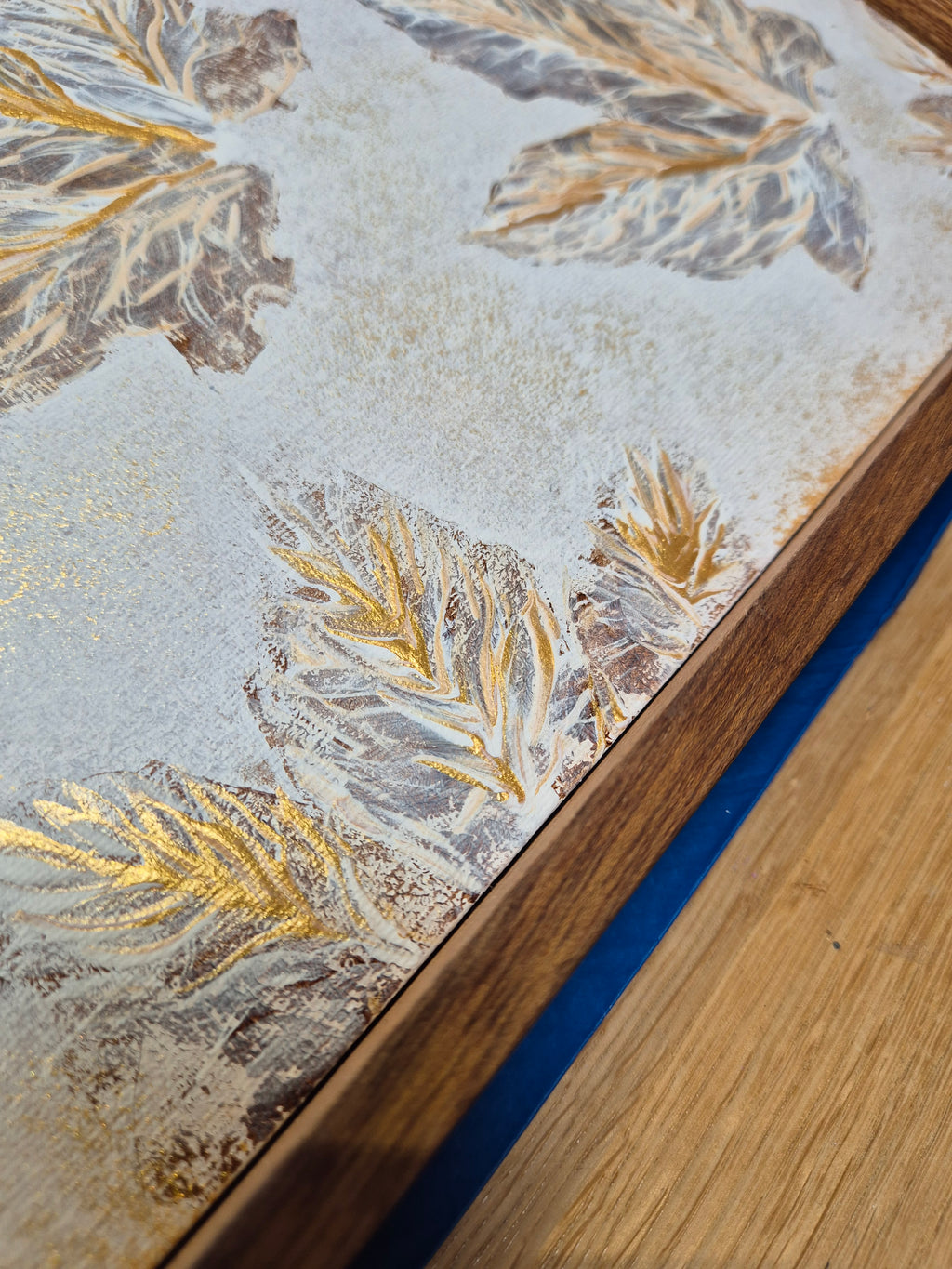 Framed Gold Leaf Abstract Wall Art | Neutral Luxury Canvas Painting