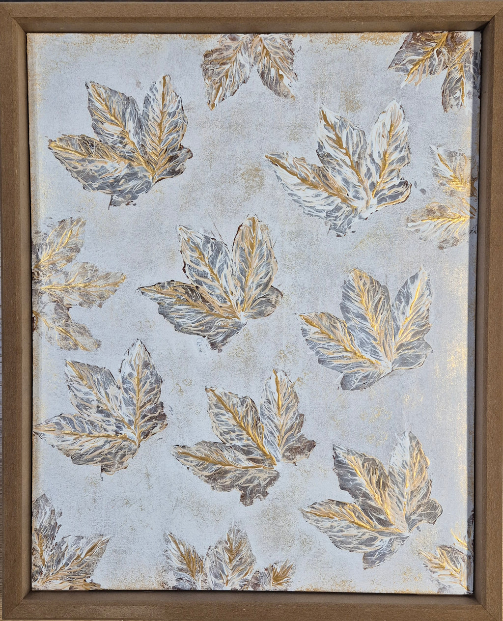 Framed Gold Leaf Abstract Wall Art | Neutral Luxury Canvas Painting