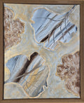 Framed Abstract Leaf Wall Art – Neutral Textured Botanical Painting