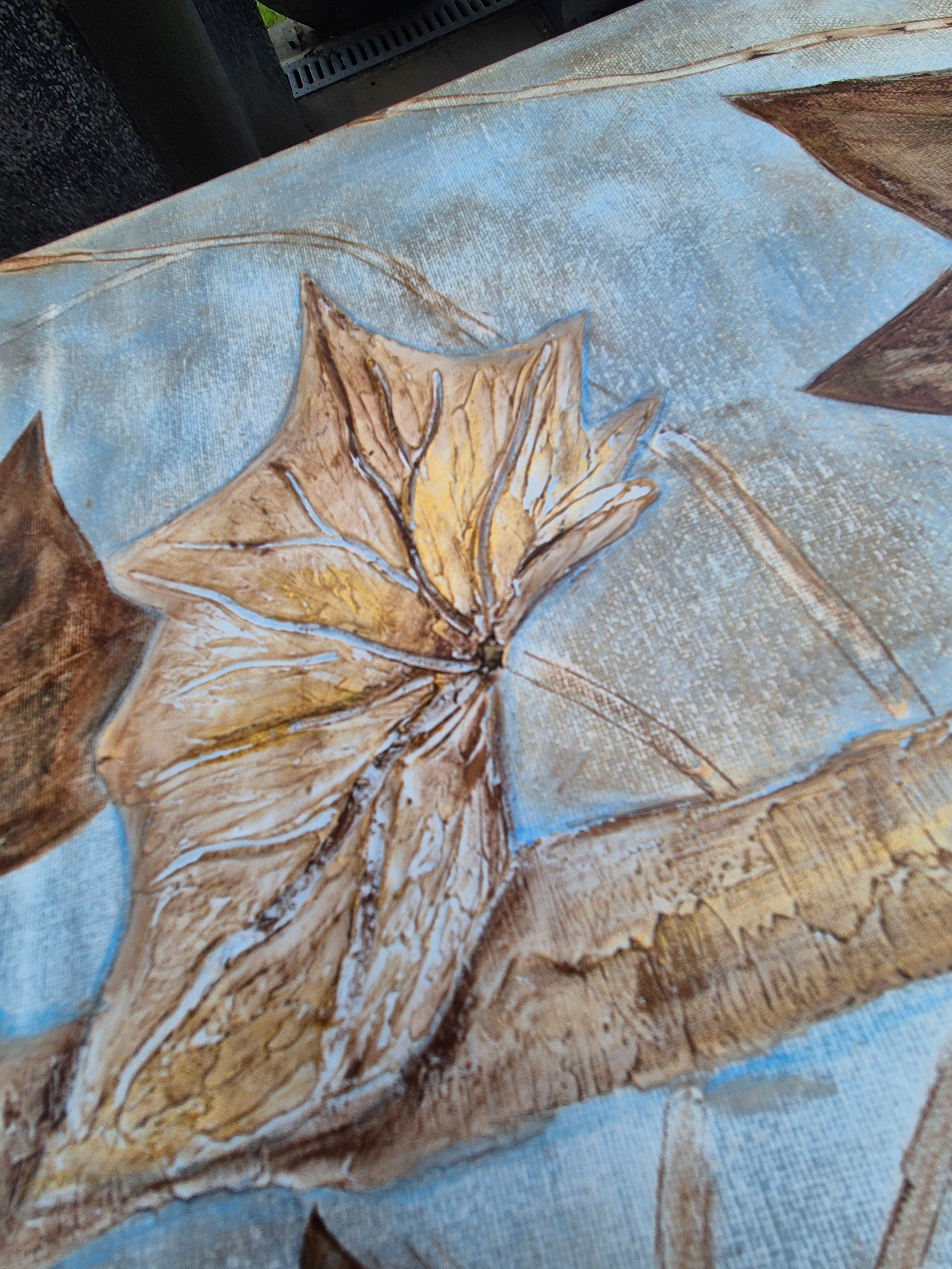 Original Textured Botanical Diptych