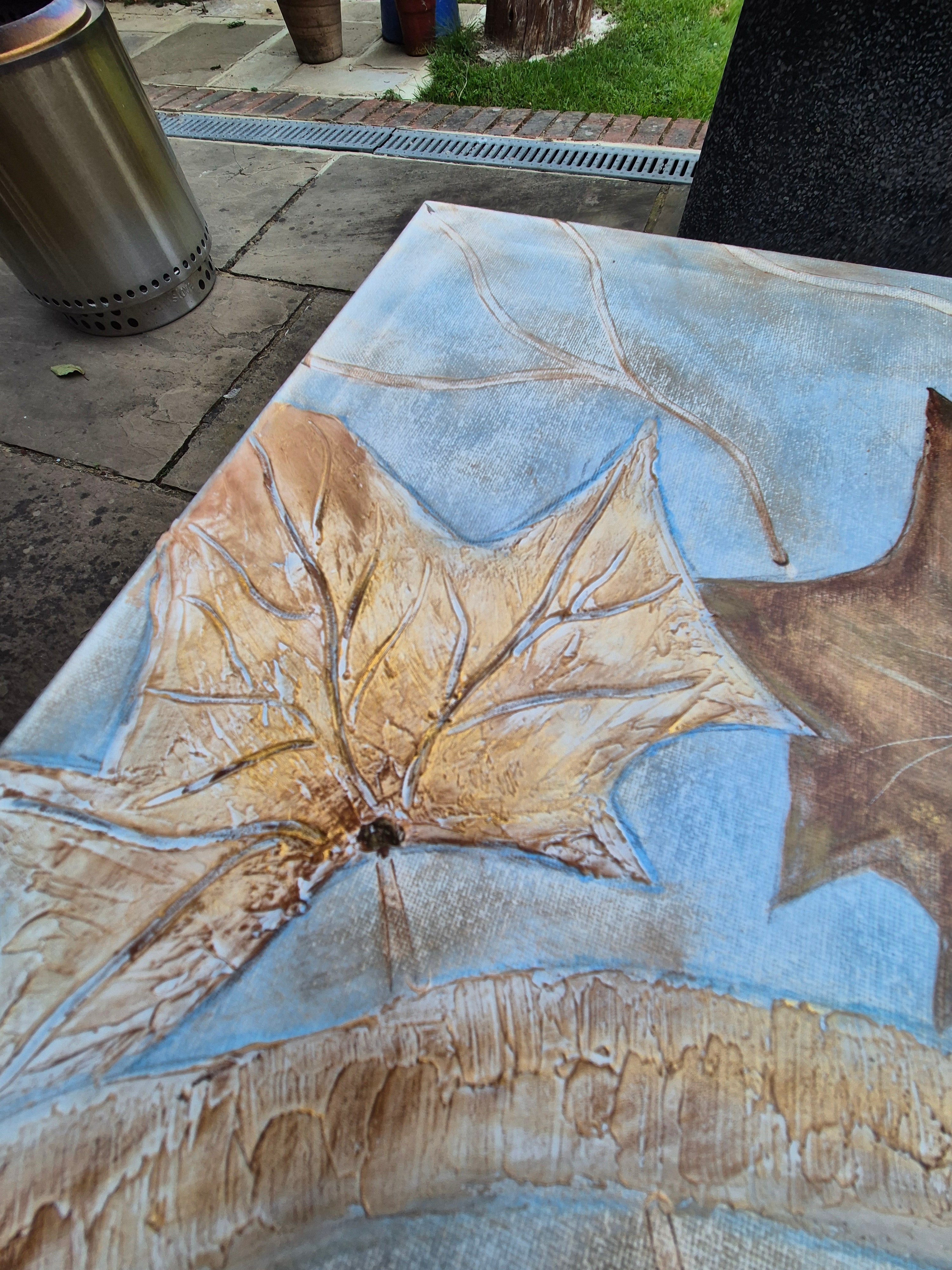Original Textured Botanical Diptych