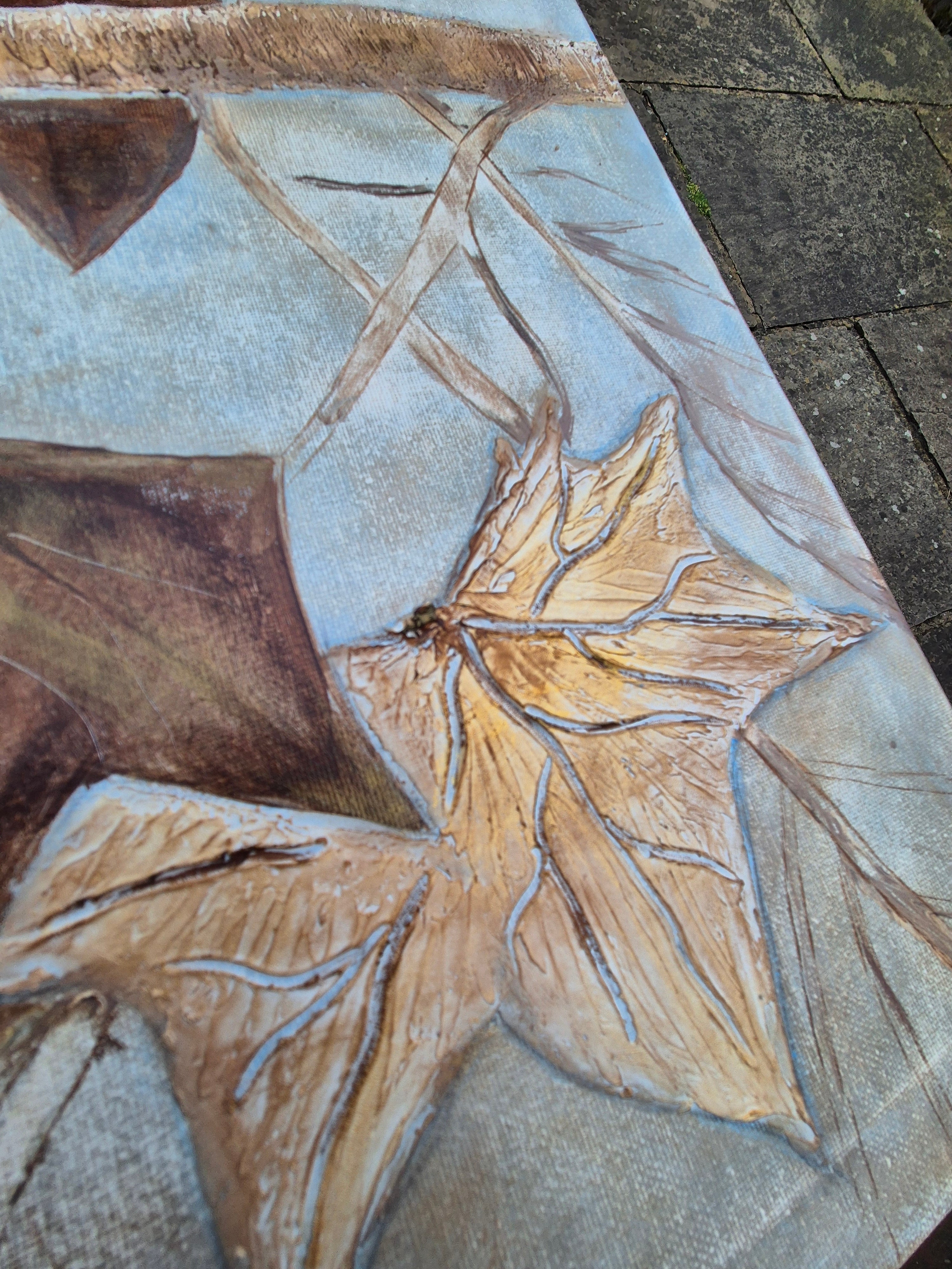 Original Textured Botanical Diptych
