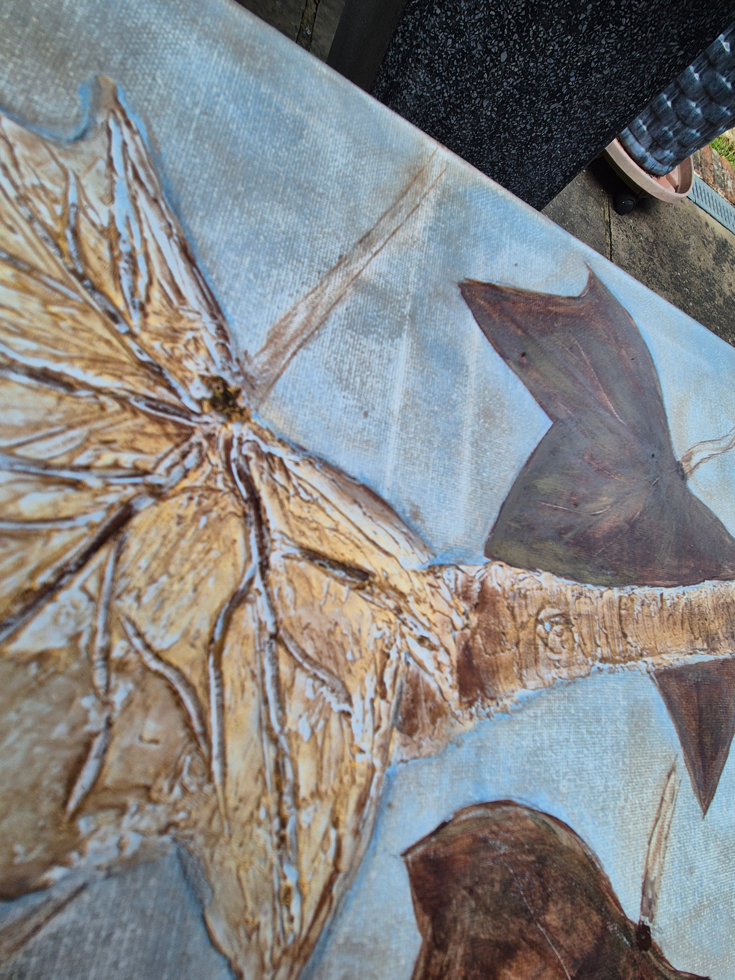 Original Textured Botanical Diptych