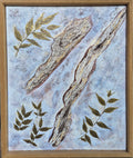 Framed Botanical Canvas – Ancient Bark, Original Textured Painting 50x60cm UK