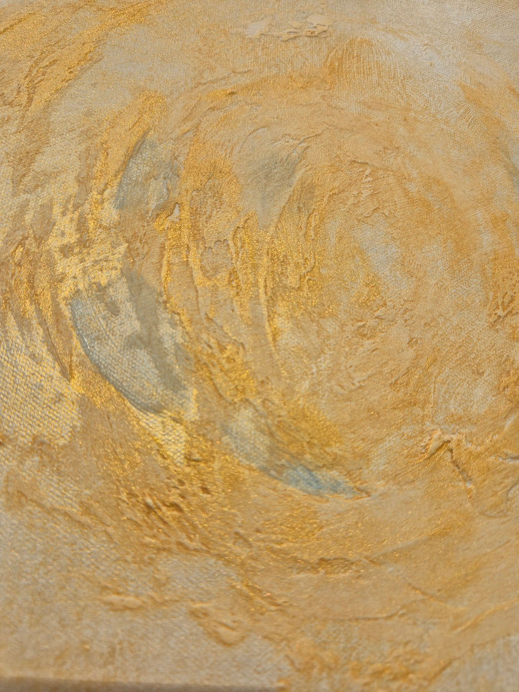 Golden Sunrise – Original Neutral Abstract Landscape Wall Art – Gold Textured Framed Painting 81 x 60cm
