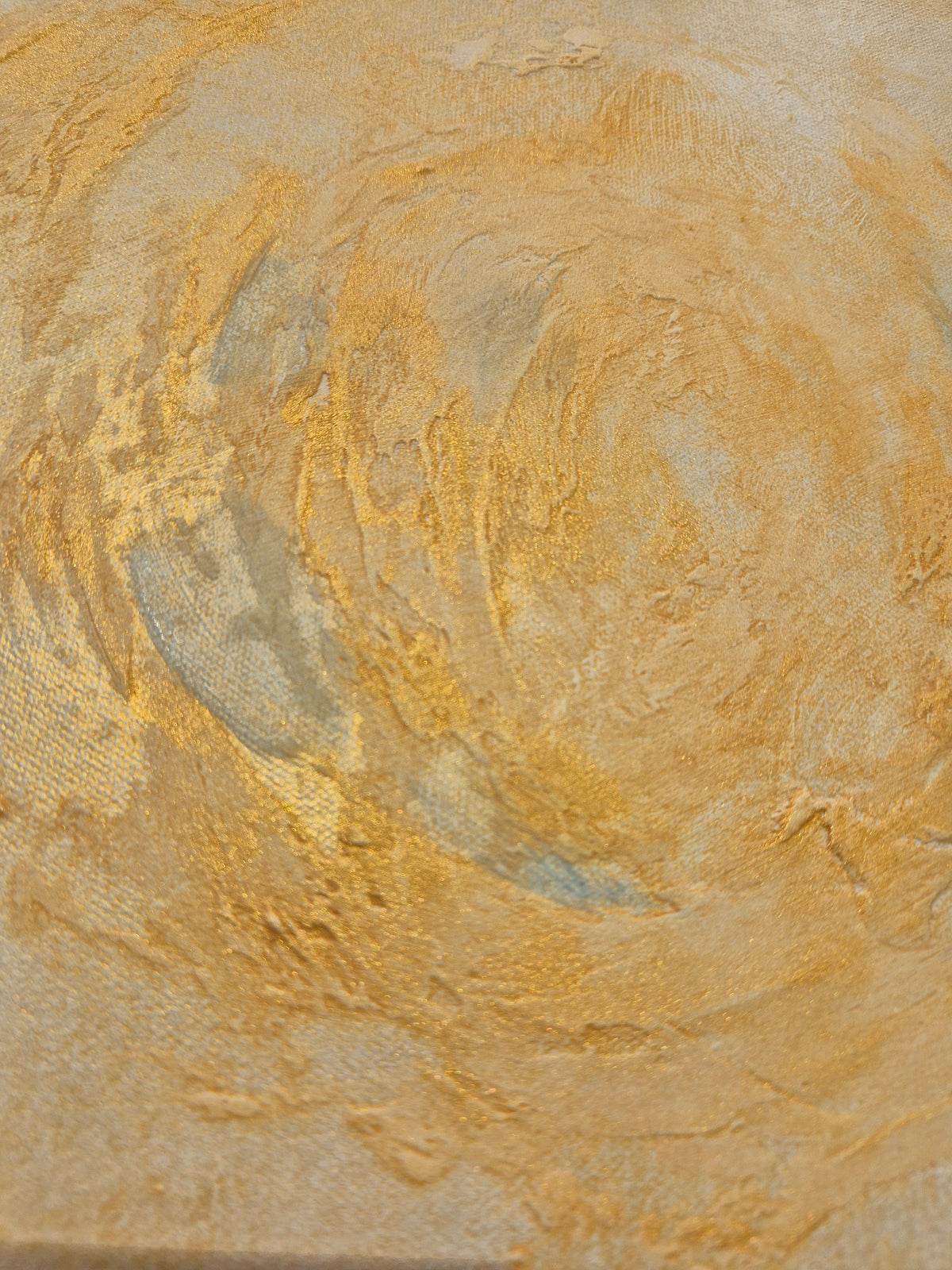 Golden Sunrise – Original Neutral Abstract Landscape Wall Art – Gold Textured Framed Painting 81 x 60cm