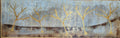 Large Framed Panoramic Wall Art – Gold Leaf Tree Design, Statement Piece