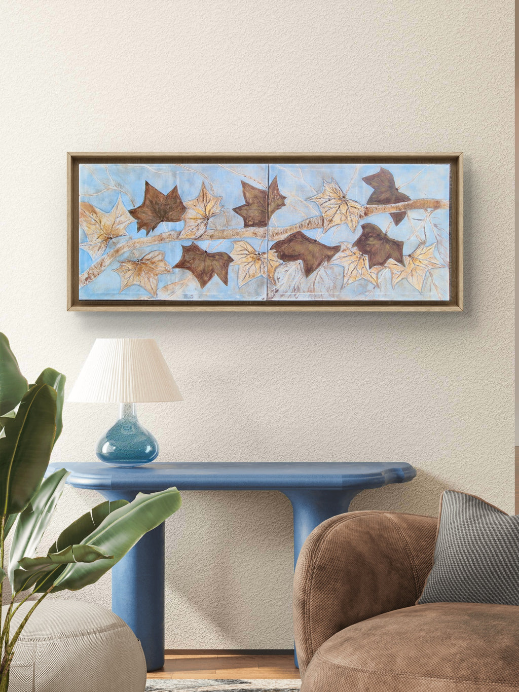 Original Textured Botanical Diptych