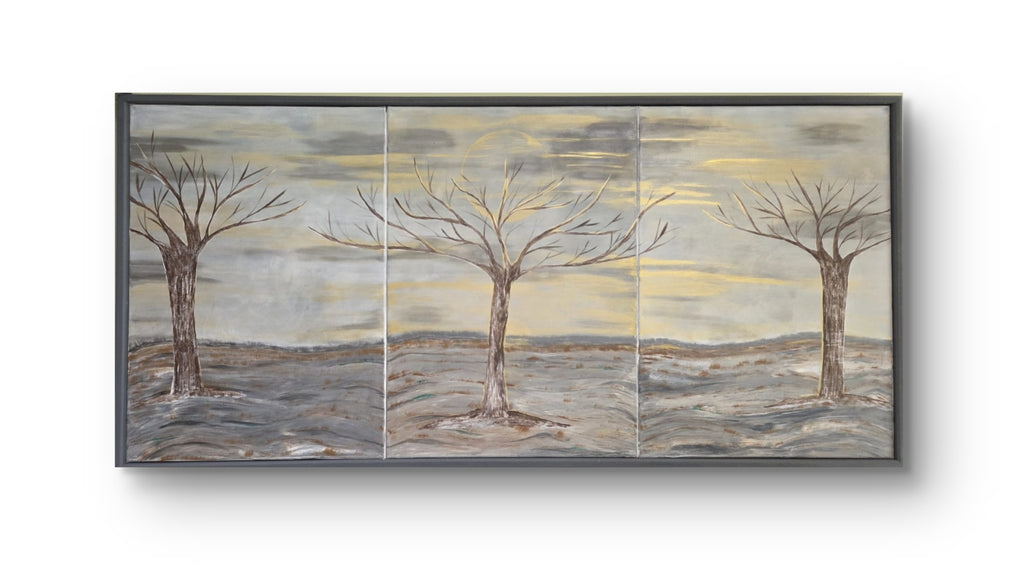 Three Trees – Original Triptych Landscape Painting | SOLD