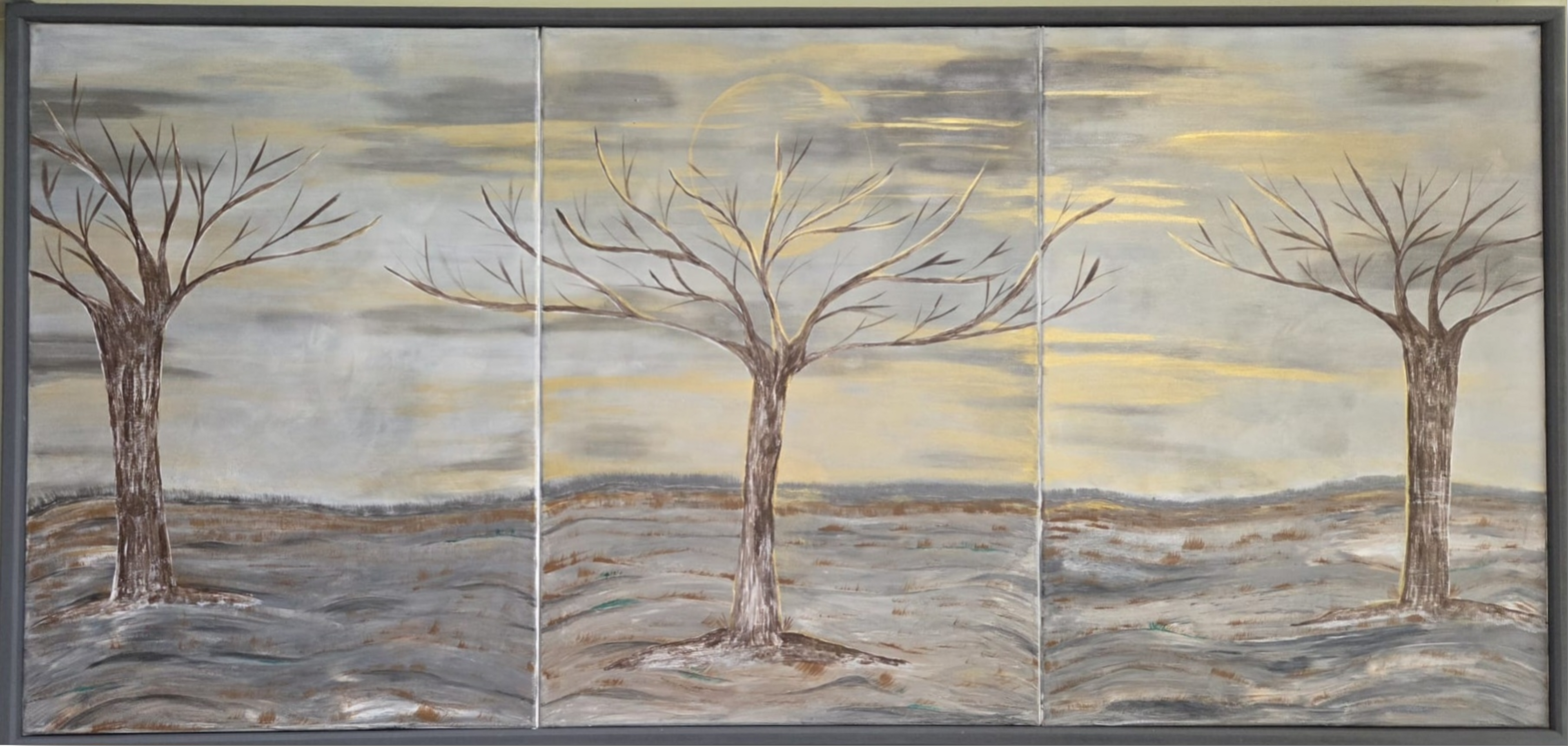 Three Trees – Original Triptych Landscape Painting | SOLD