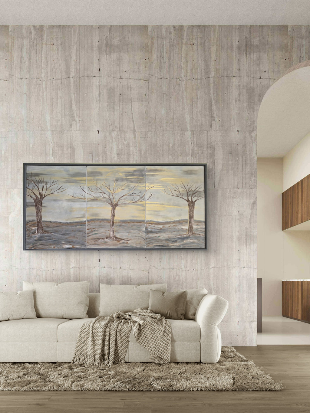 Three Trees – Original Triptych Landscape Painting | SOLD