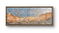 Framed Diptych Tree Wall Art – Textured Acrylic Landscape in Terracotta & Blue