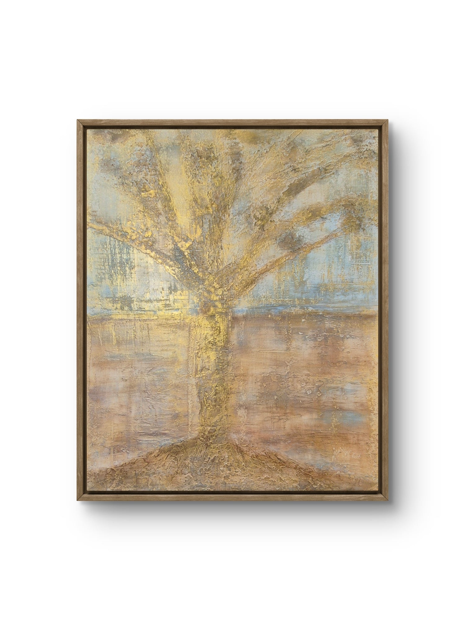 Where Trees and Earth Become One – Original Textured Landscape Wall Art | Framed, Ready to Hang