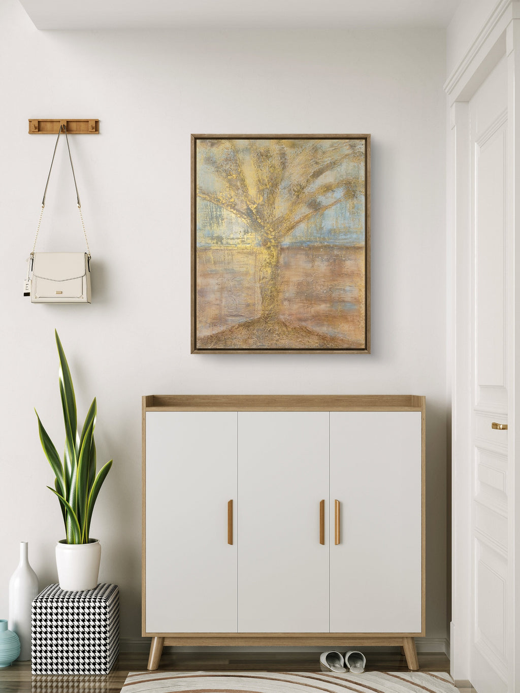 Where Trees and Earth Become One – Original Textured Landscape Wall Art | Framed, Ready to Hang