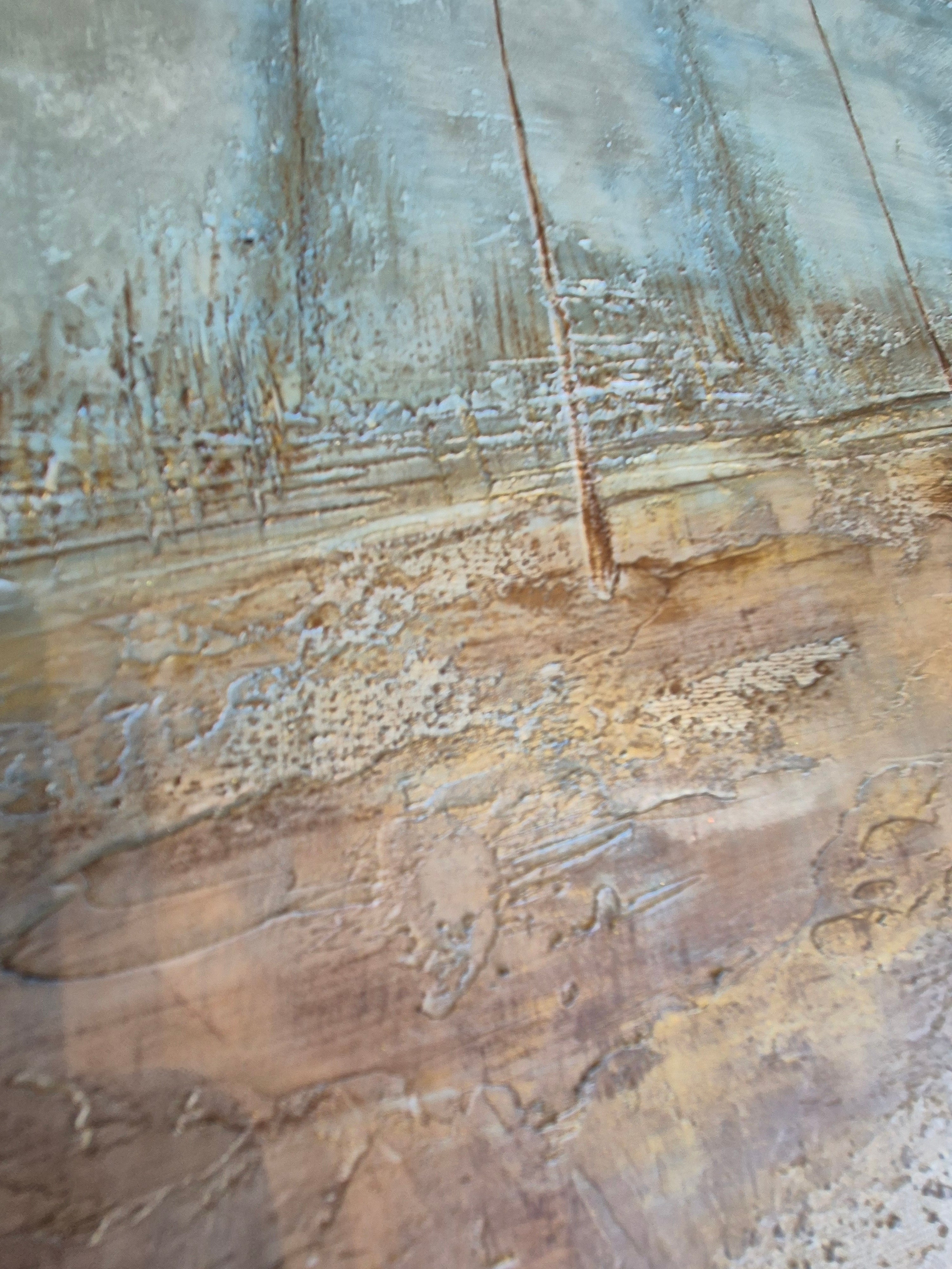 Large Framed Panoramic Forest Painting 145x64cm – Silent Forest, Original Landscape Wall Art UK
