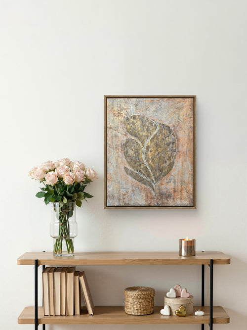 Original painting edge detail on wooden floor