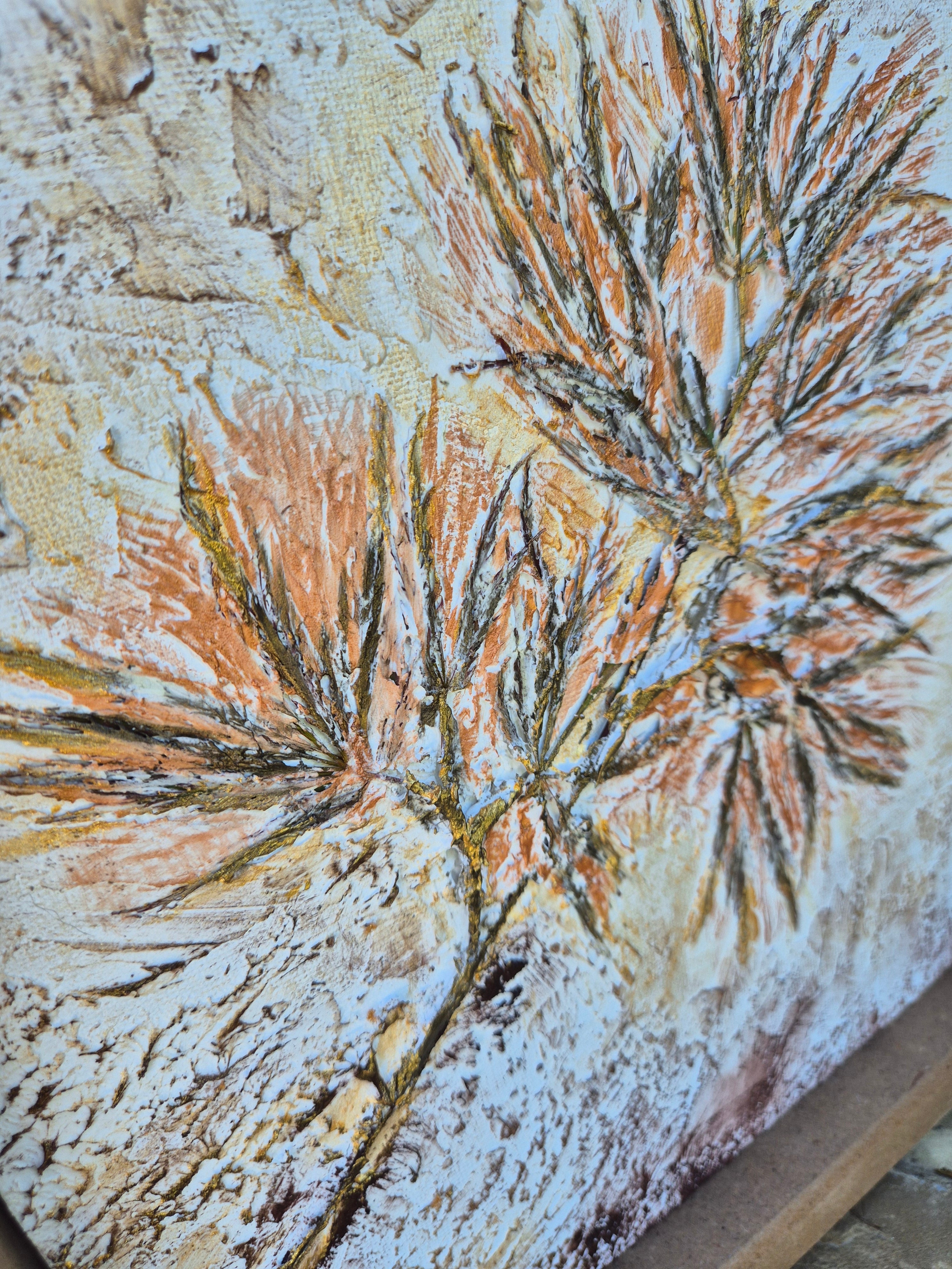 Maple Whisper close-up detail showing raised texture and metallic highlights
