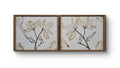 Bloom Whisper framed magnolia diptych — both panels on white background
