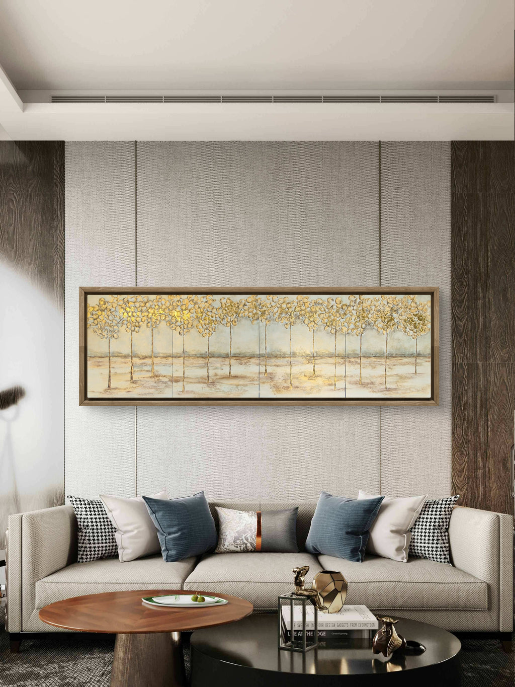 Framed Textured Panoramic Wall Art – Golden Grove, Original Painting UK