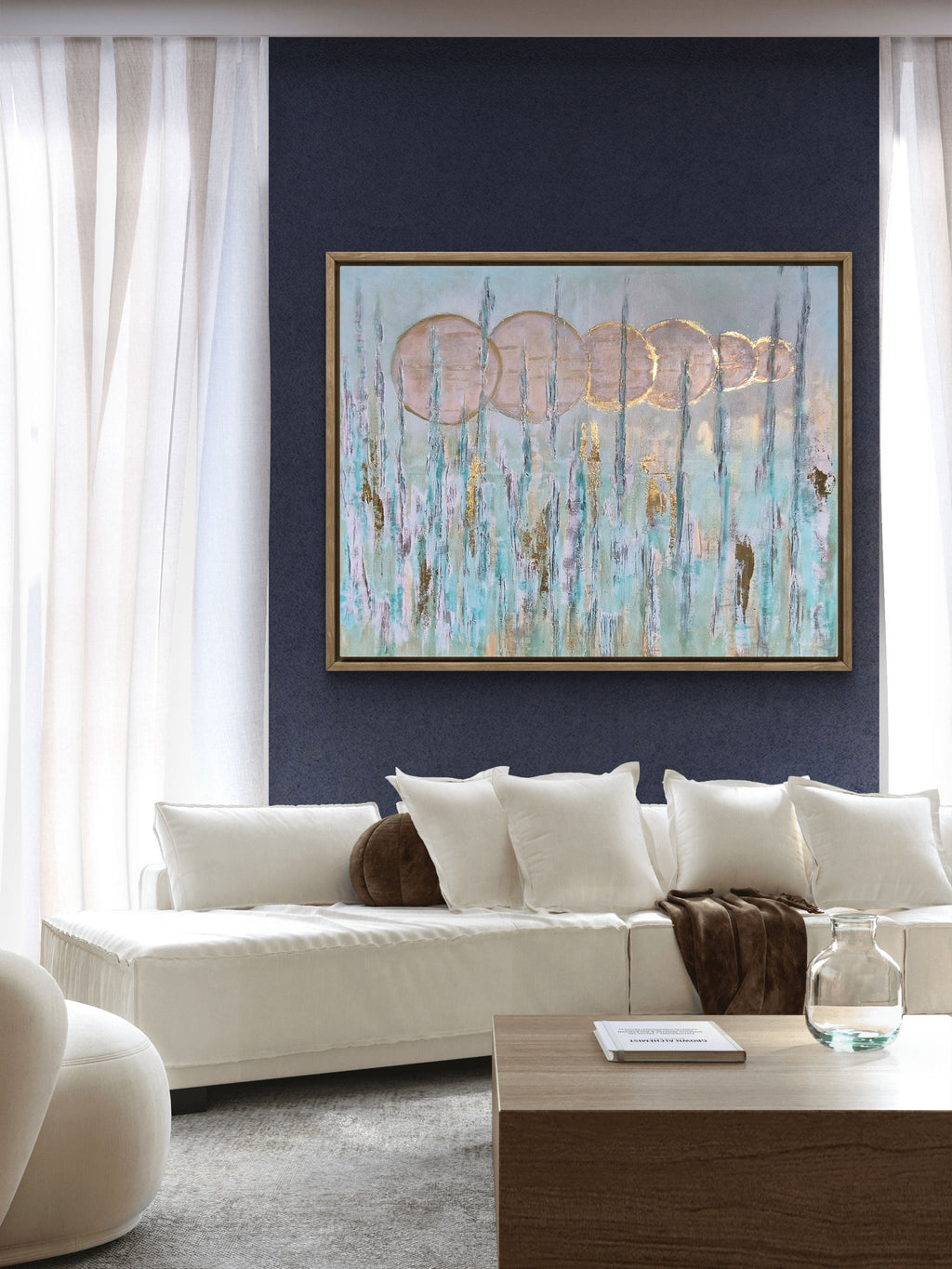 Where Sky Meets Earth — styled in luxury living room above white sofa