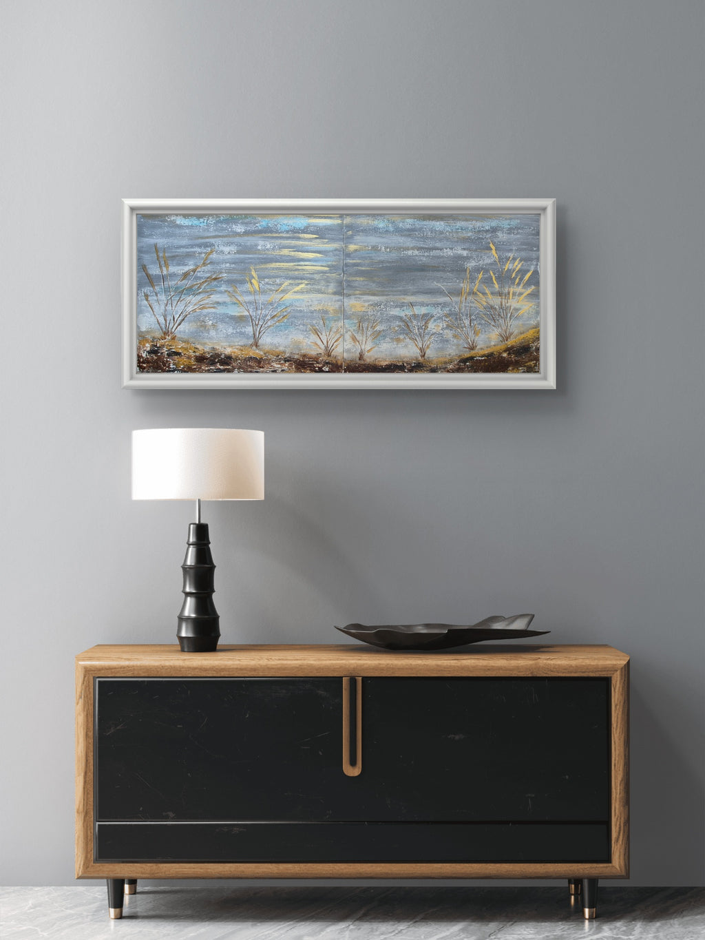 Framed Abstract Botanical Prints – White Frames